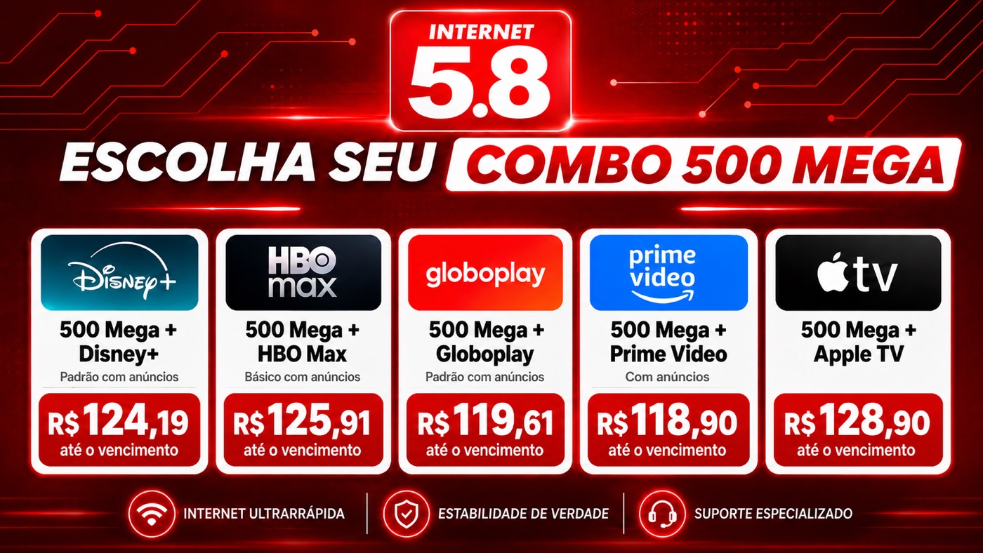 Escolha o seu Combo 500 Mega